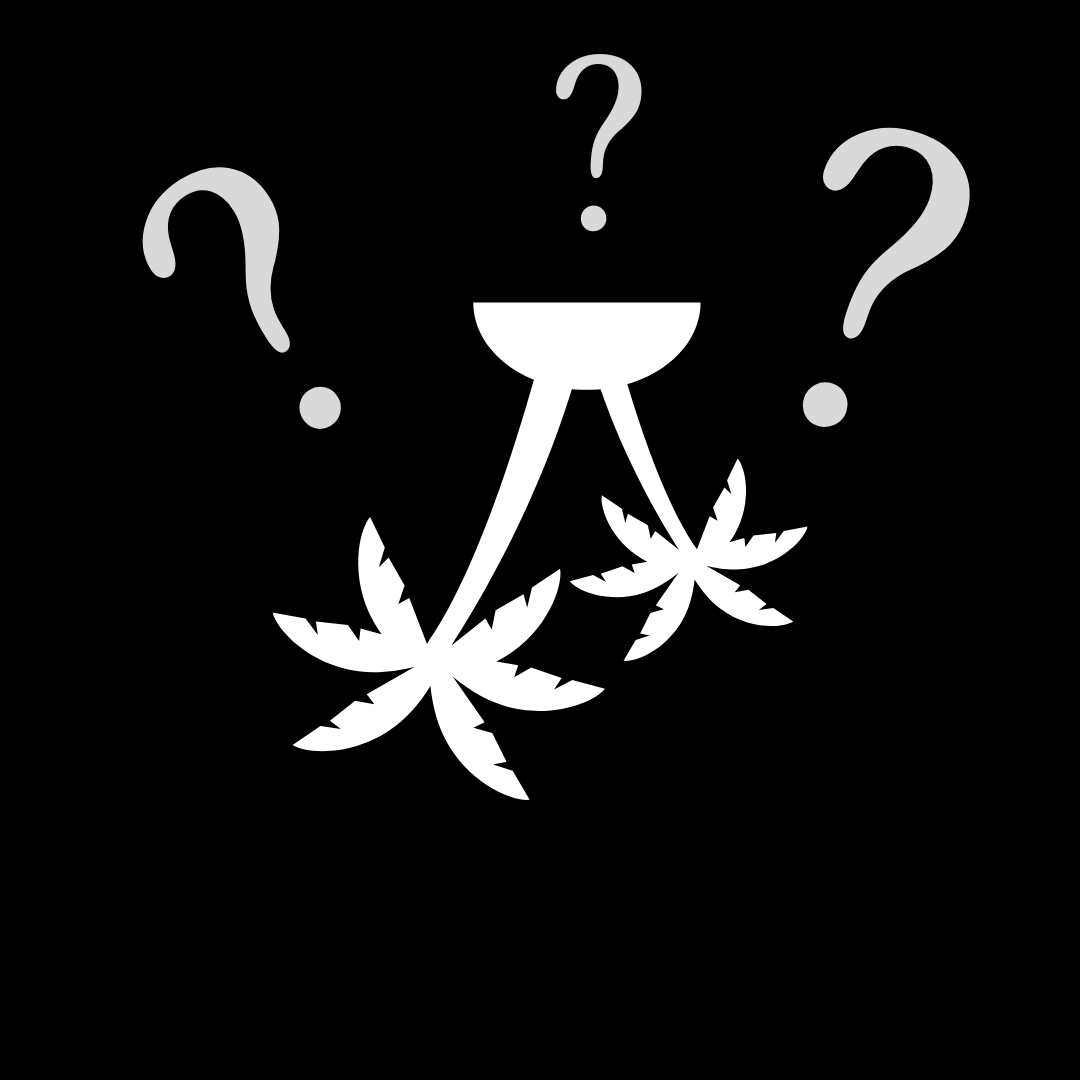 Two upside-down palms with three question marks of different sizes above them near the top of the image.
